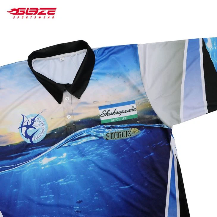 Long Sleeve 100% Polyester Custom-made Polo Collar Fishing Shirt